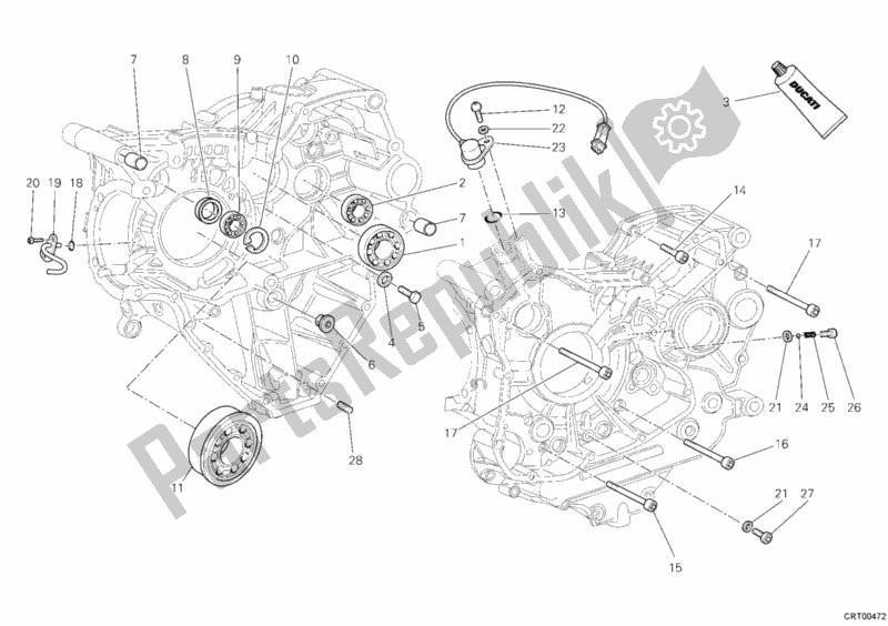Wszystkie części do ? O? Yska Skrzyni Korbowej Ducati Superbike 848 USA 2009